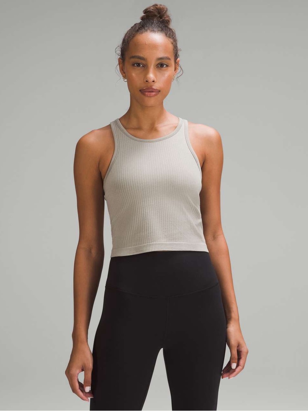 lululemon athletica Ebb to Street Cropped Racerback Tank Top- River Stone